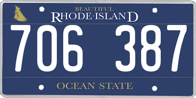 RI license plate 706387