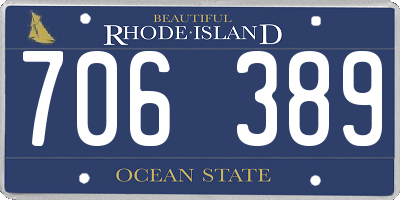 RI license plate 706389