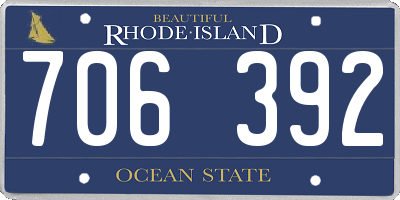 RI license plate 706392