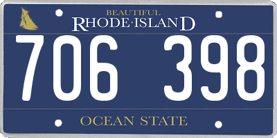 RI license plate 706398