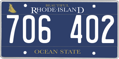 RI license plate 706402