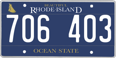 RI license plate 706403