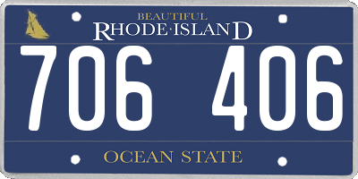 RI license plate 706406