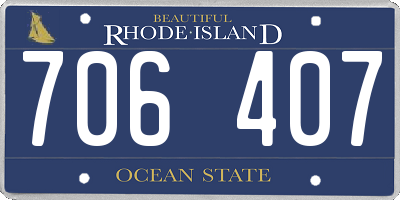 RI license plate 706407