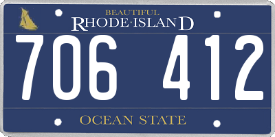 RI license plate 706412