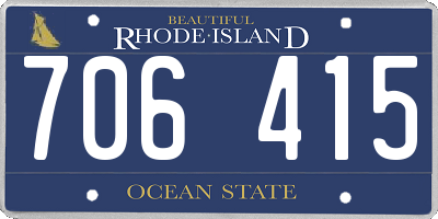 RI license plate 706415