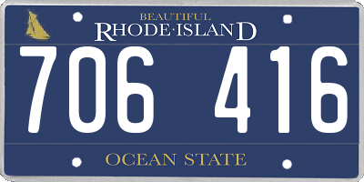 RI license plate 706416