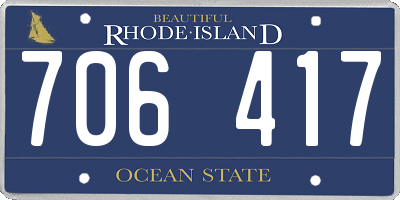RI license plate 706417