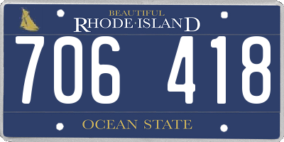 RI license plate 706418