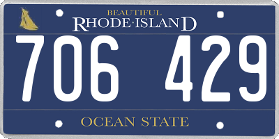 RI license plate 706429