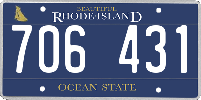 RI license plate 706431