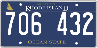 RI license plate 706432