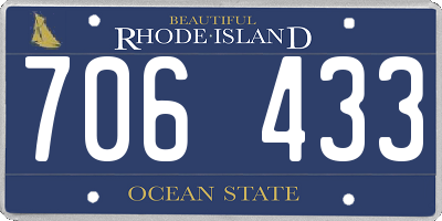 RI license plate 706433