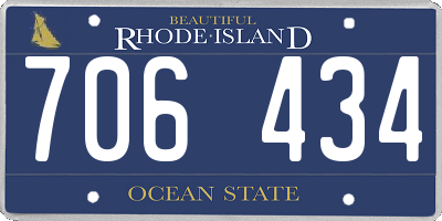 RI license plate 706434