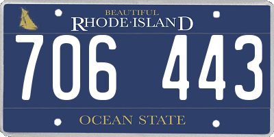 RI license plate 706443