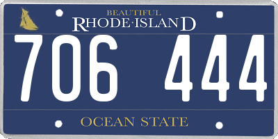 RI license plate 706444