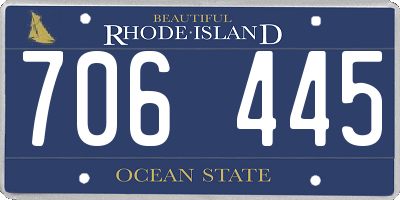 RI license plate 706445