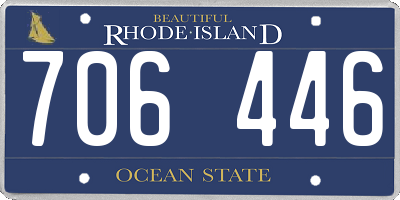 RI license plate 706446