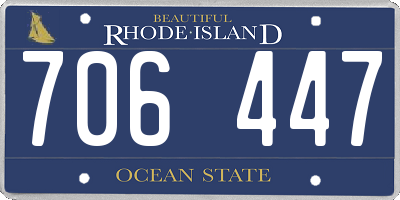 RI license plate 706447