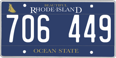 RI license plate 706449