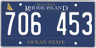 RI license plate 706453