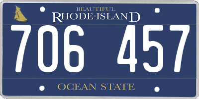 RI license plate 706457
