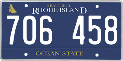 RI license plate 706458