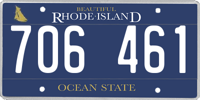 RI license plate 706461