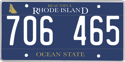 RI license plate 706465