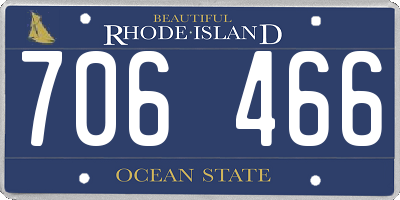 RI license plate 706466