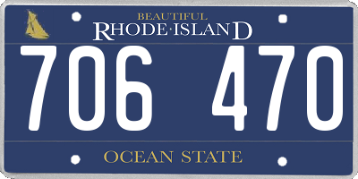 RI license plate 706470