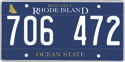 RI license plate 706472