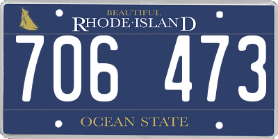 RI license plate 706473