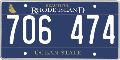 RI license plate 706474