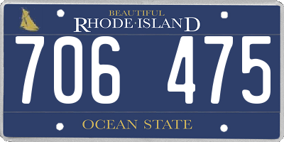 RI license plate 706475
