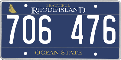 RI license plate 706476