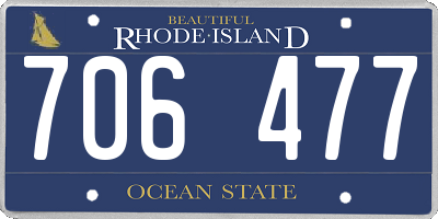 RI license plate 706477