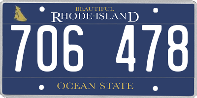 RI license plate 706478