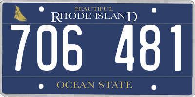 RI license plate 706481