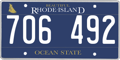 RI license plate 706492