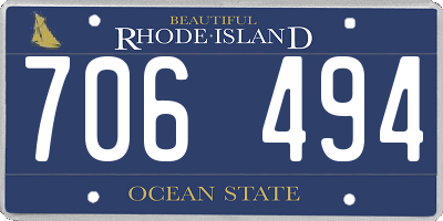 RI license plate 706494