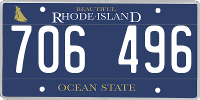 RI license plate 706496
