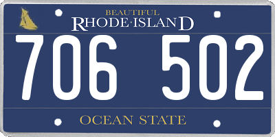 RI license plate 706502