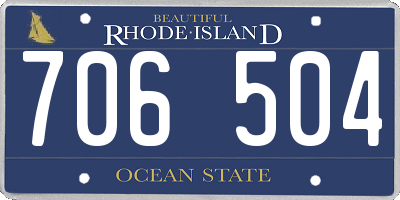 RI license plate 706504