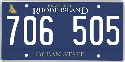 RI license plate 706505