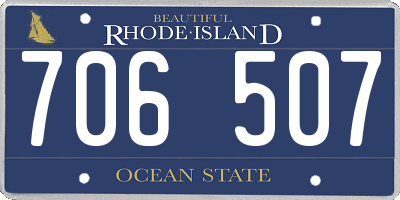 RI license plate 706507