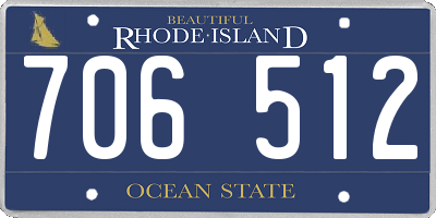 RI license plate 706512