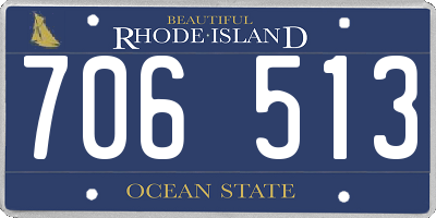 RI license plate 706513