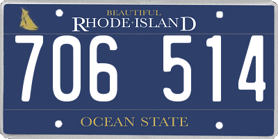 RI license plate 706514