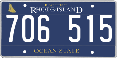 RI license plate 706515